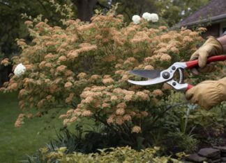 When to Prune Viburnum: Best Timing by Variety & Bloom Type Gardener pruning viburnum shrub after spring flowering