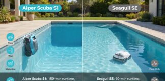 Aiper Scuba S1 vs Seagull SE: Which Cordless Pool Cleaner Should You Buy? Aiper Scuba S1 vs Seagull SE cordless robotic pool cleaners compared for backyard pools