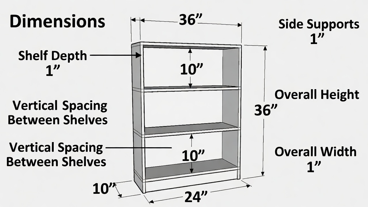Bookshelf Dimensions: Depth, Height, Shelf Spacing & Sag