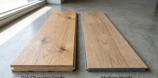 Engineered Hardwood Flooring vs LVP: Which Floor Makes More Sense? Engineered hardwood flooring and luxury vinyl plank samples compared side by side