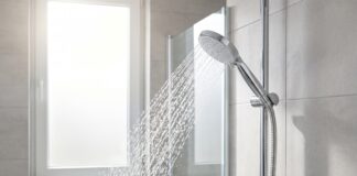 Best Handheld Shower Head With Hose for Stronger Spray & Easy Cleaning Handheld shower head with hose spraying strong water in a modern bathroom