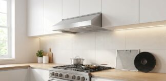 Do Ductless Range Hoods Really Work? Pros, Limits & What to Expect Ductless range hood with grease filter and charcoal filter above a kitchen stove