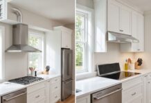 Ducted vs Ductless Range Hood: Which Is Better? Side-by-side kitchen range hood comparison showing ducted venting and ductless recirculating filter setup