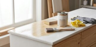 Polycrylic Over Paint: When It Works, When It Yellows & How to Apply It Polycrylic being applied over painted furniture with a synthetic brush