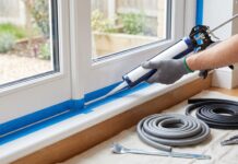 How to Reseal Windows: 7 Fixes for Drafts, Leaks, Caulk Gaps & Failed Seals Homeowner resealing a window frame with caulk to stop drafts and leaks