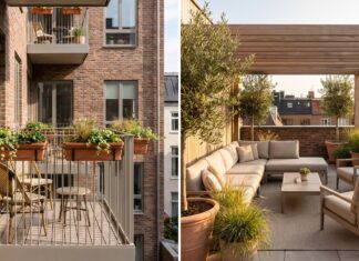 Terrace vs Balcony: Key Differences, Uses & Design Ideas Terrace vs balcony comparison showing a rooftop terrace and apartment balcony