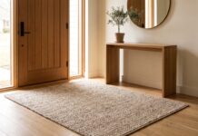 What Size Rug for Entryway? Simple Sizing Rules for Foyers, Doors & Runners Entryway rug size guide showing a front door foyer with a properly sized rug