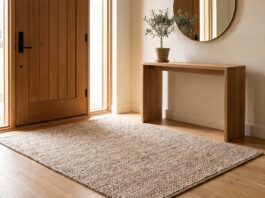 What Size Rug for Entryway? Simple Sizing Rules for Foyers, Doors & Runners Entryway rug size guide showing a front door foyer with a properly sized rug
